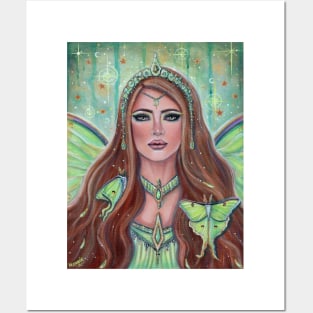 Aine Luna moth fairy queen By Renee Lavoie Posters and Art